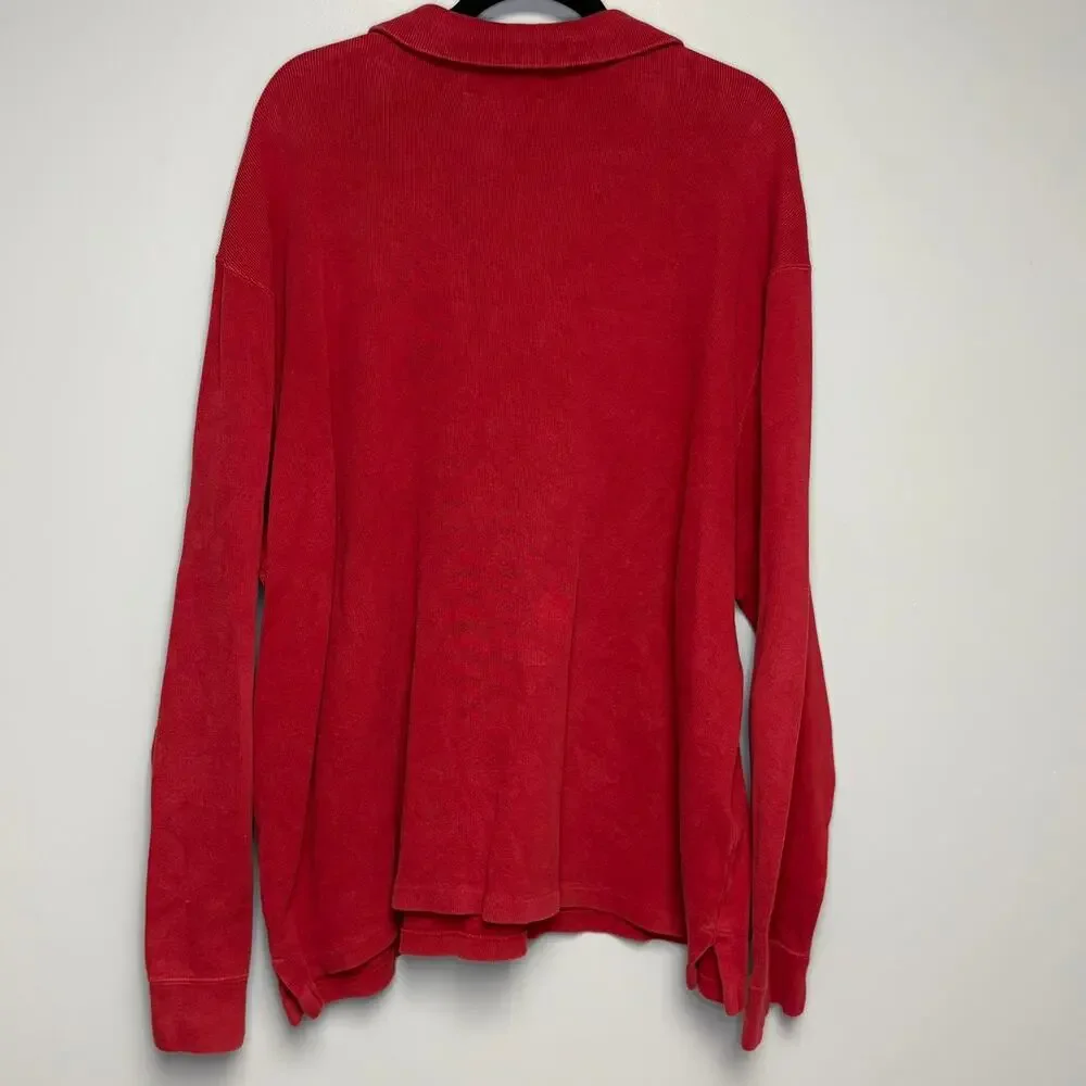 POLO by Ralph Lauren Red 1/2 Zip Preppy Golf Old Money‎ Dad Sweater Mens Sz XXL